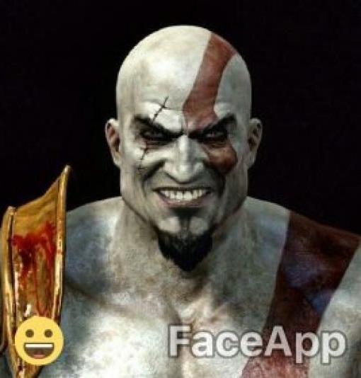 faceapp God of War Kratos Smile